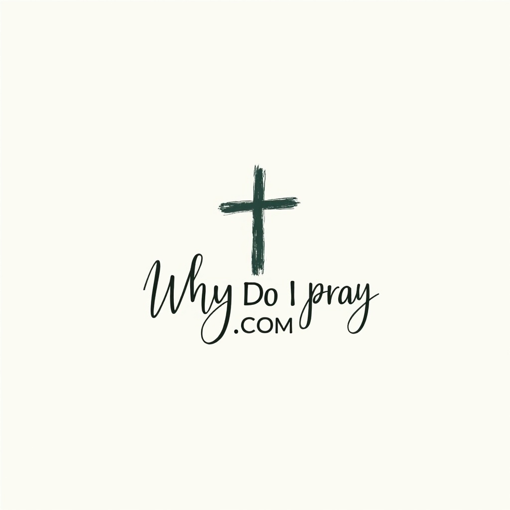 Logo for Why Do I Pray .com featuring a cross and stylized text.